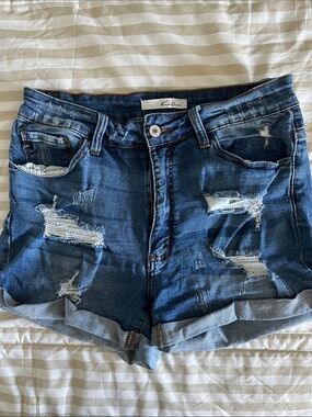 T.J.Maxx Distressed Dark Blue Denim Jean Shorts